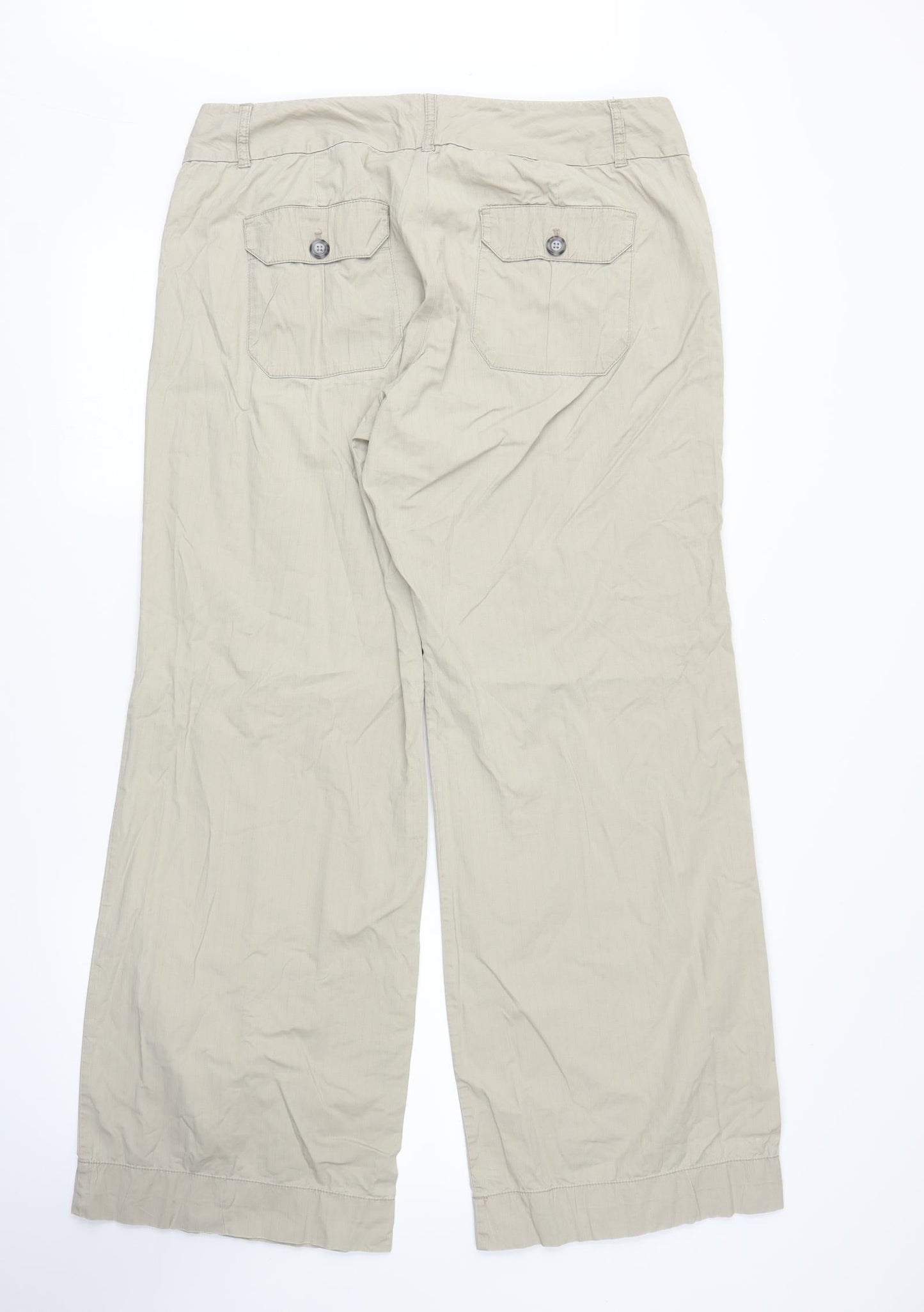 Womens UK Size L Preworn Regular Fit Carpenter Beige Trousers