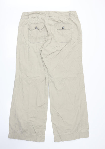 Womens UK Size L Preworn Regular Fit Carpenter Beige Trousers
