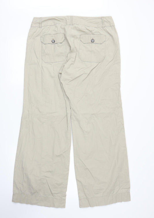 Womens UK Size L Preworn Regular Fit Carpenter Beige Trousers
