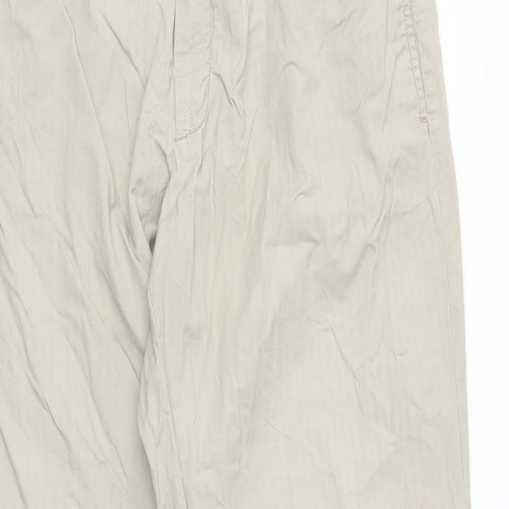 Womens UK Size L Preworn Regular Fit Carpenter Beige Trousers