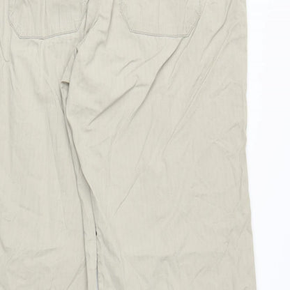 Womens UK Size L Preworn Regular Fit Carpenter Beige Trousers