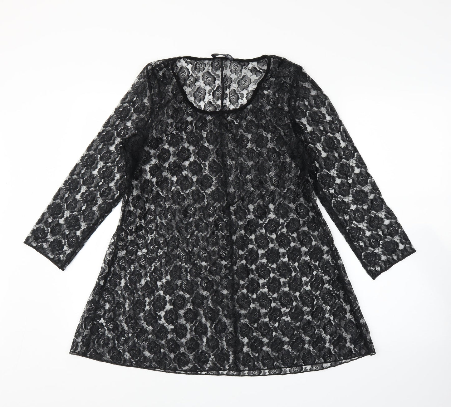 Womens UK Size M Saloos Black Tunic Blouse