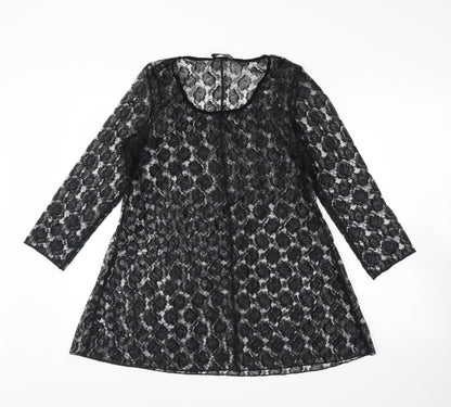 Womens UK Size M Saloos Black Tunic Blouse