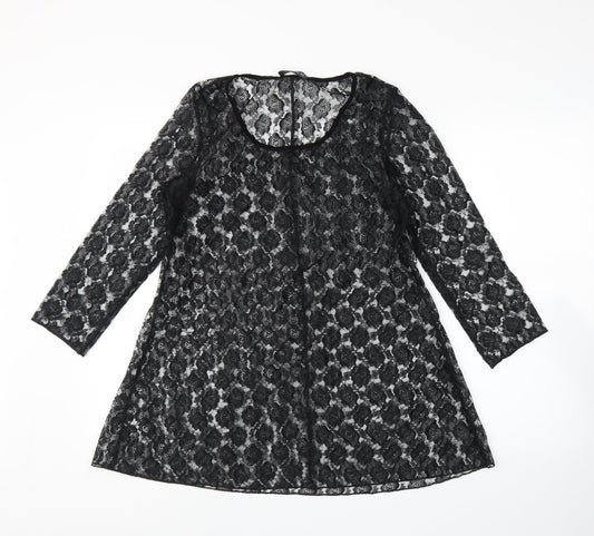 Womens UK Size M Saloos Black Tunic Blouse
