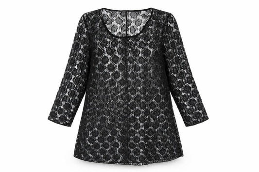 Womens UK Size M Saloos Black Tunic Blouse