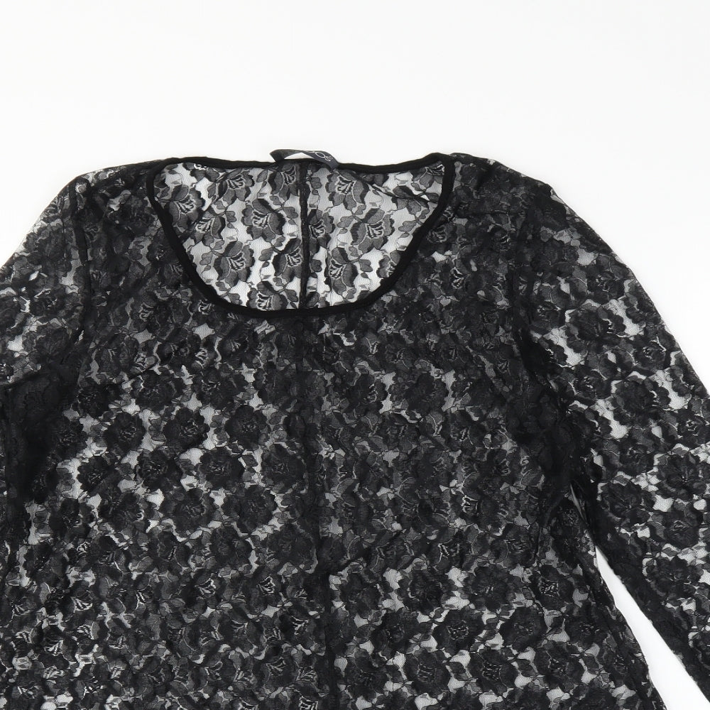 Womens UK Size M Saloos Black Tunic Blouse
