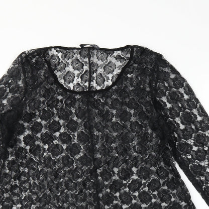 Womens UK Size M Saloos Black Tunic Blouse
