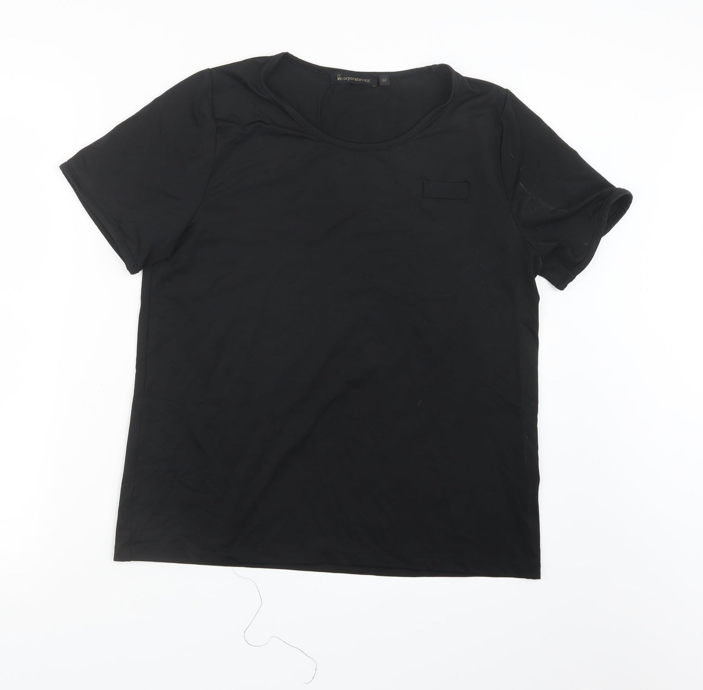 Womens UK Size M Incorporatewear Black Basic T-Shirt