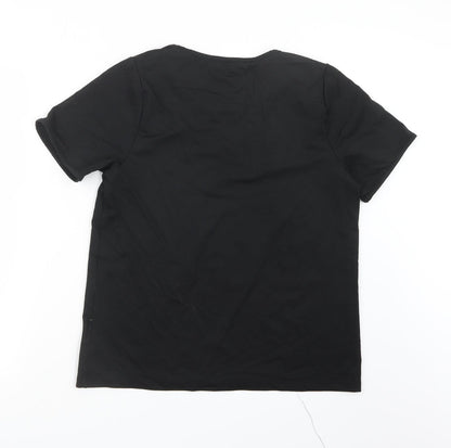 Womens UK Size M Incorporatewear Black Basic T-Shirt