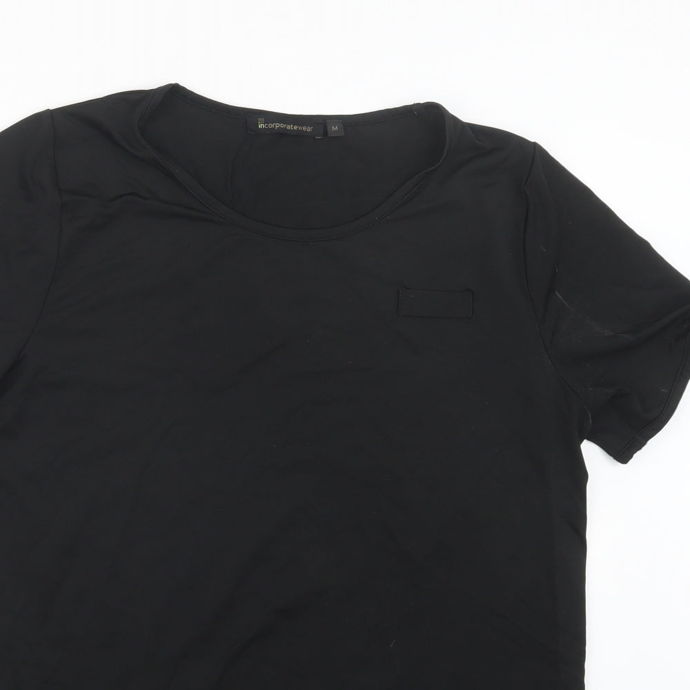 Womens UK Size M Incorporatewear Black Basic T-Shirt