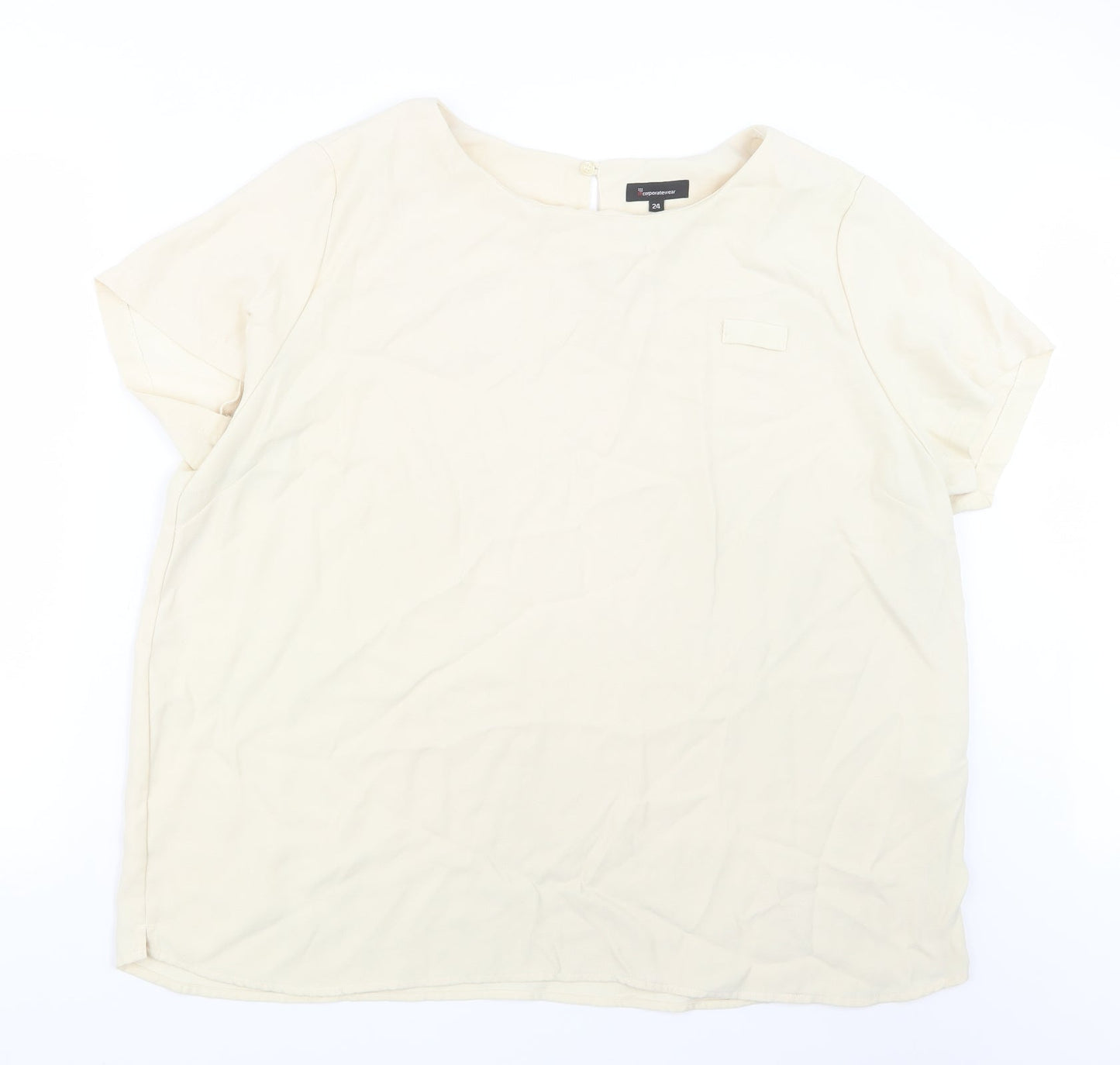 Womens UK Size 24 Incorporatewear Ivory Basic T-Shirt