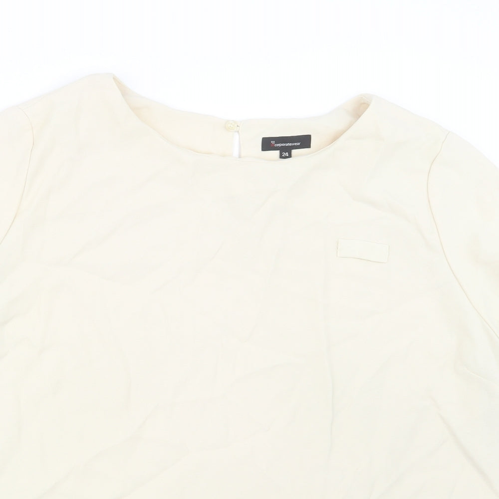 Womens UK Size 24 Incorporatewear Ivory Basic T-Shirt