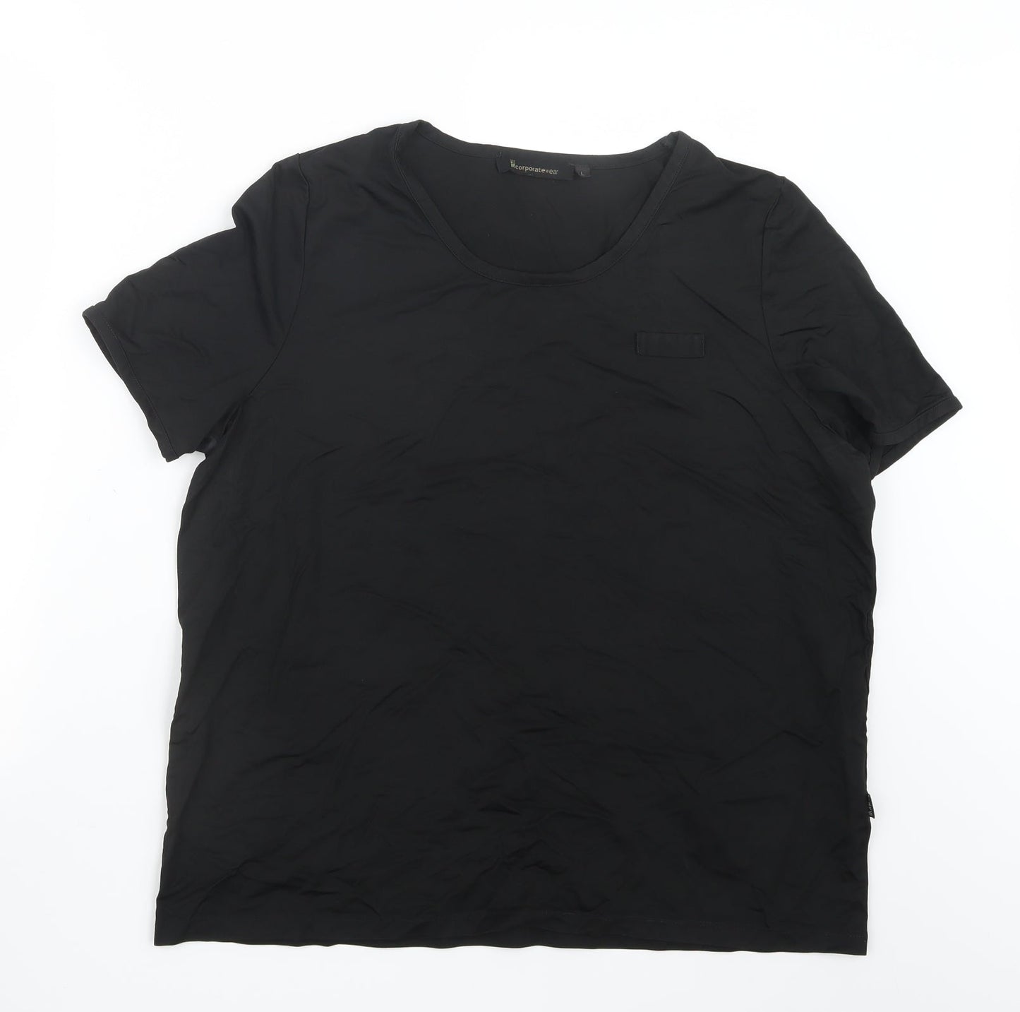 Womens UK Size L Incorporatewear Black Basic T-Shirt