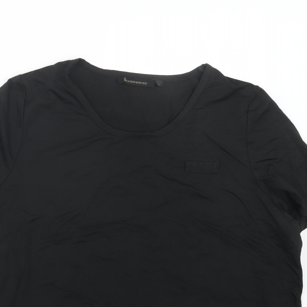 Womens UK Size L Incorporatewear Black Basic T-Shirt