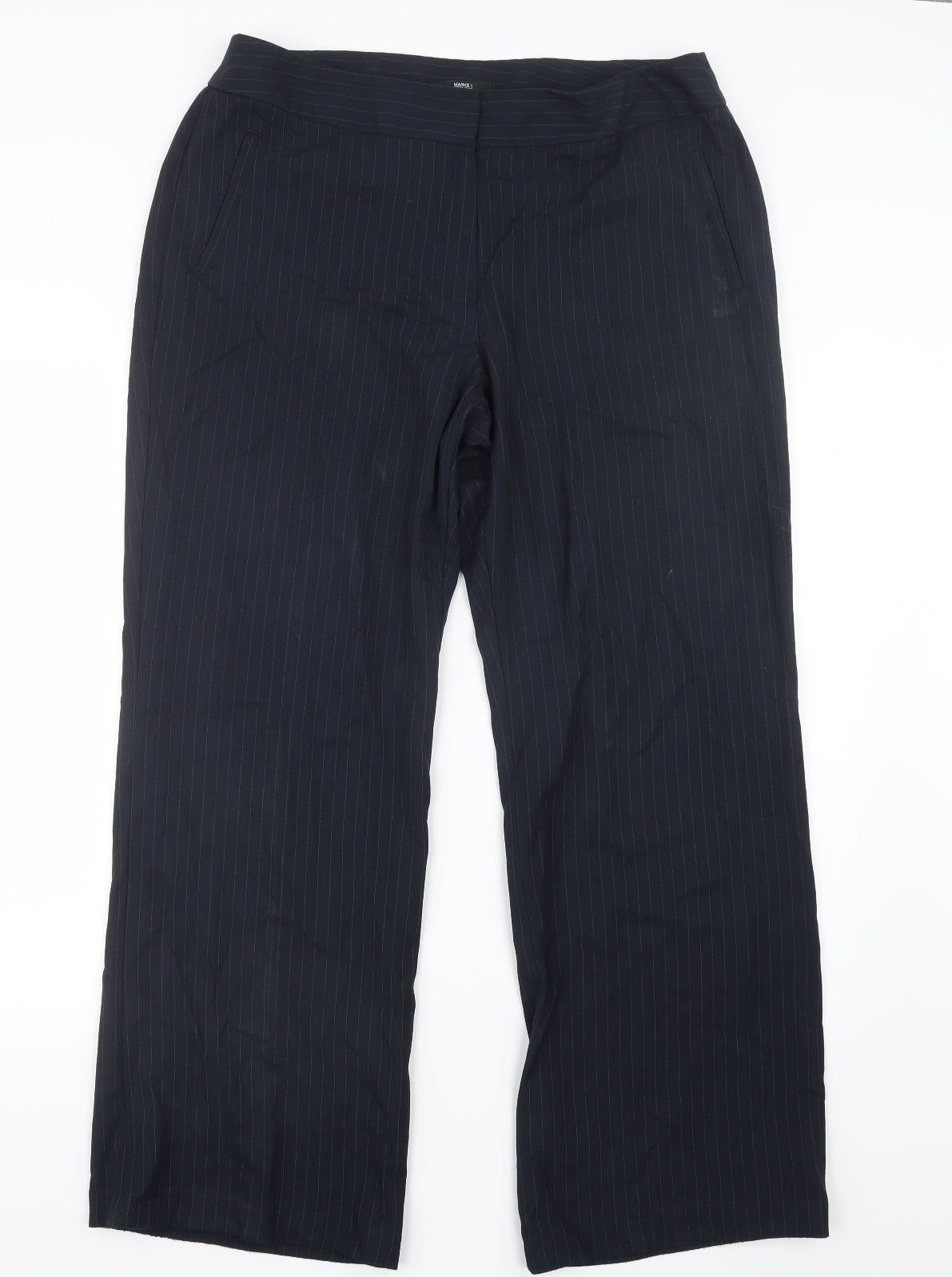 Womens UK Size 16 Marks and Spencer Regular Fit  Blue Trousers