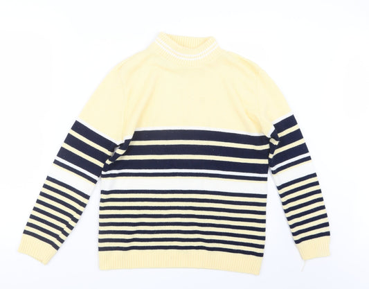 CHIC Womens Ivory Striped Knit Pullover Jumper Size S