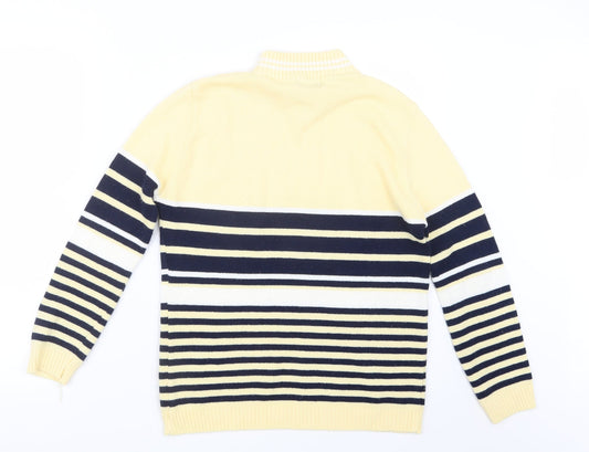 CHIC Womens Ivory Striped Knit Pullover Jumper Size S