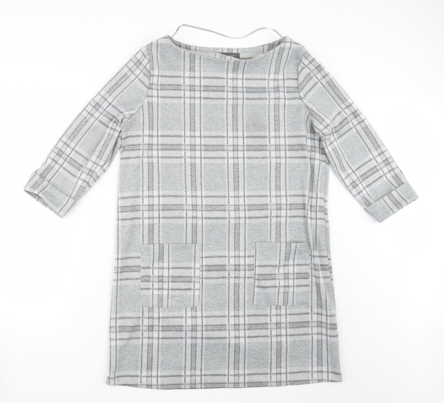 Primark Womens Grey Check  Pullover Jumper Size 14