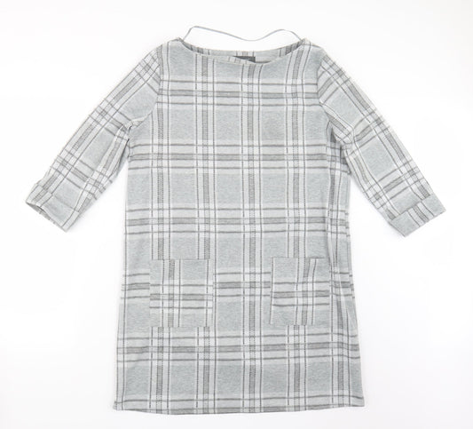 Primark Womens Grey Check  Pullover Jumper Size 14