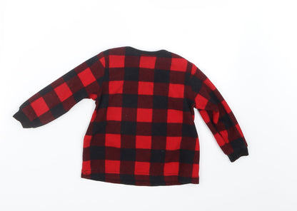 George Boys Red Check  Babydoll Pyjama Top Size 18-24 Months