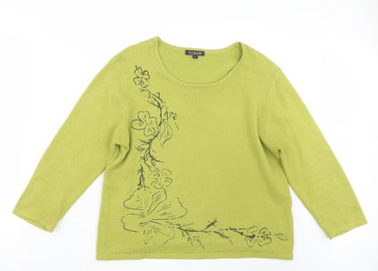 Touch Womens Green  Knit Pullover Jumper Size XL