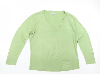 Nightingales Womens Green  Knit Pullover Jumper Size L