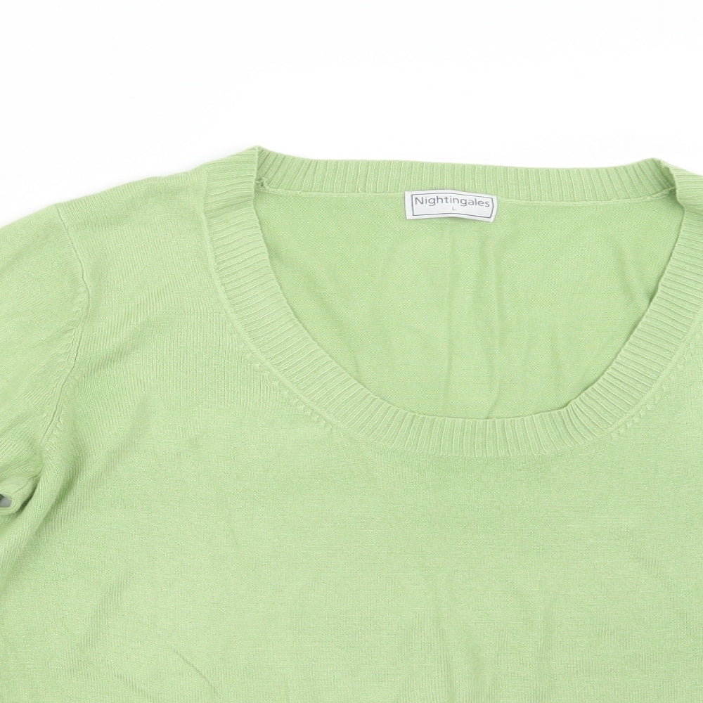 Nightingales Womens Green  Knit Pullover Jumper Size L