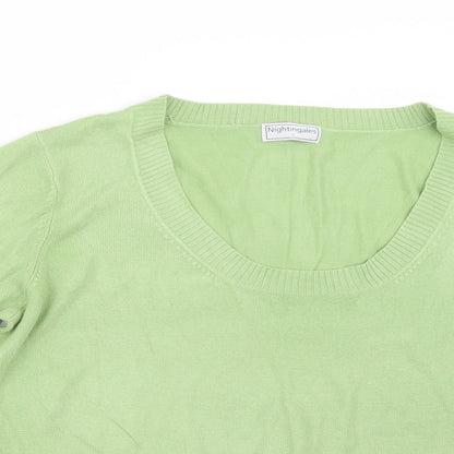 Nightingales Womens Green  Knit Pullover Jumper Size L