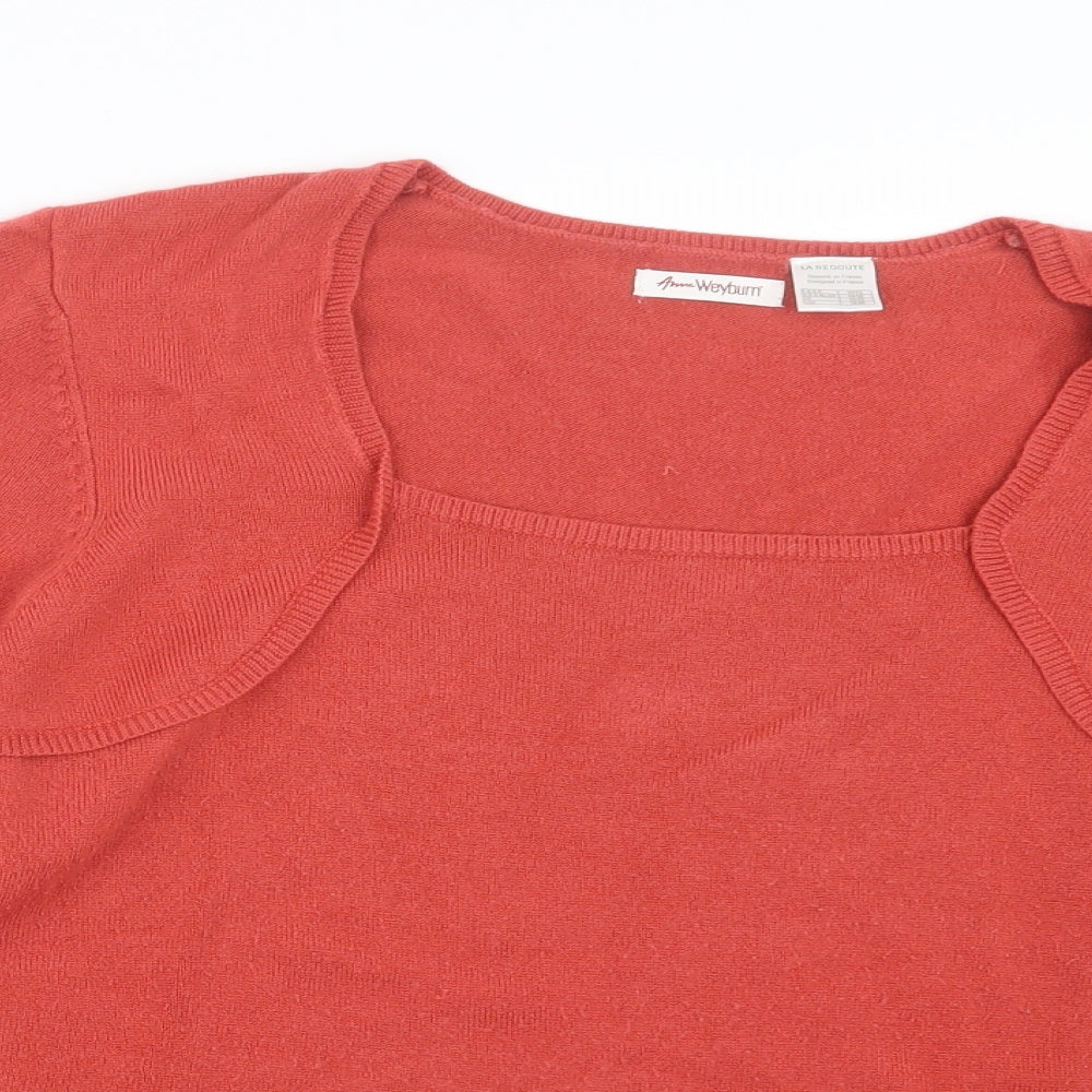 ANNE WEYBURN Womens Pink  Knit Pullover Jumper Size 20