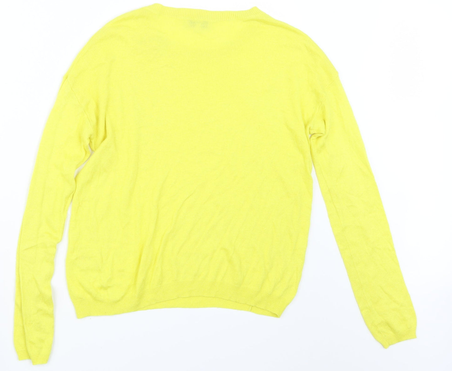 Papaya Womens Yellow  Knit Pullover Jumper Size S