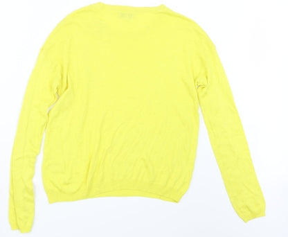 Papaya Womens Yellow  Knit Pullover Jumper Size S