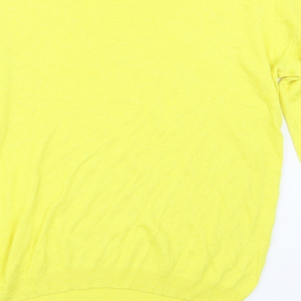 Papaya Womens Yellow  Knit Pullover Jumper Size S