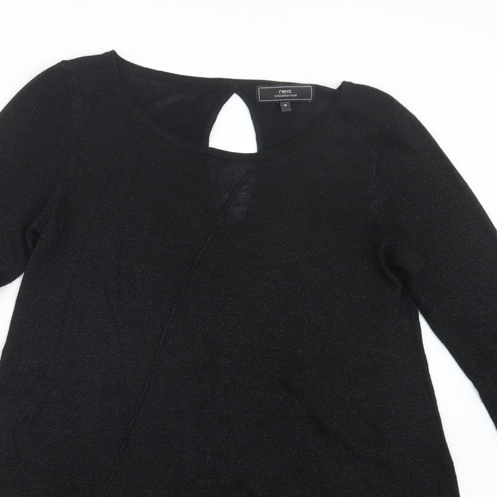 Womens UK Size 10 NEXT Black Basic T-Shirt
