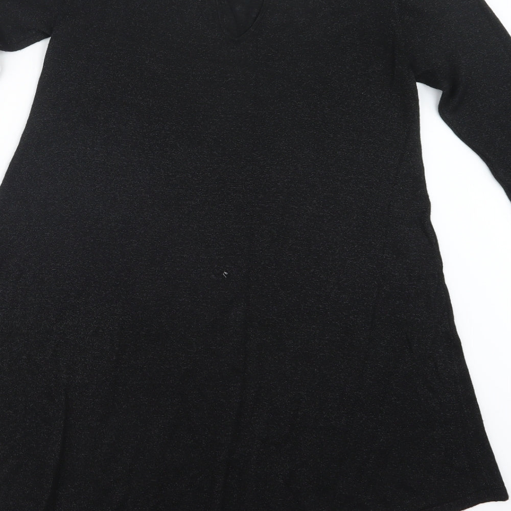 Womens UK Size 10 NEXT Black Basic T-Shirt