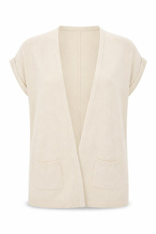Micha Lounge Womens Beige  Knit Cardigan Jumper Size S