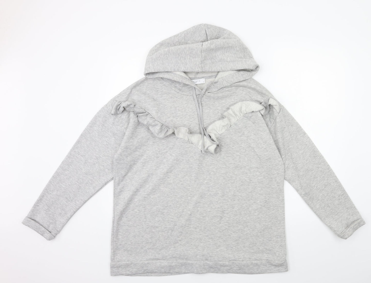 Papaya Womens Grey   Pullover Hoodie Size L