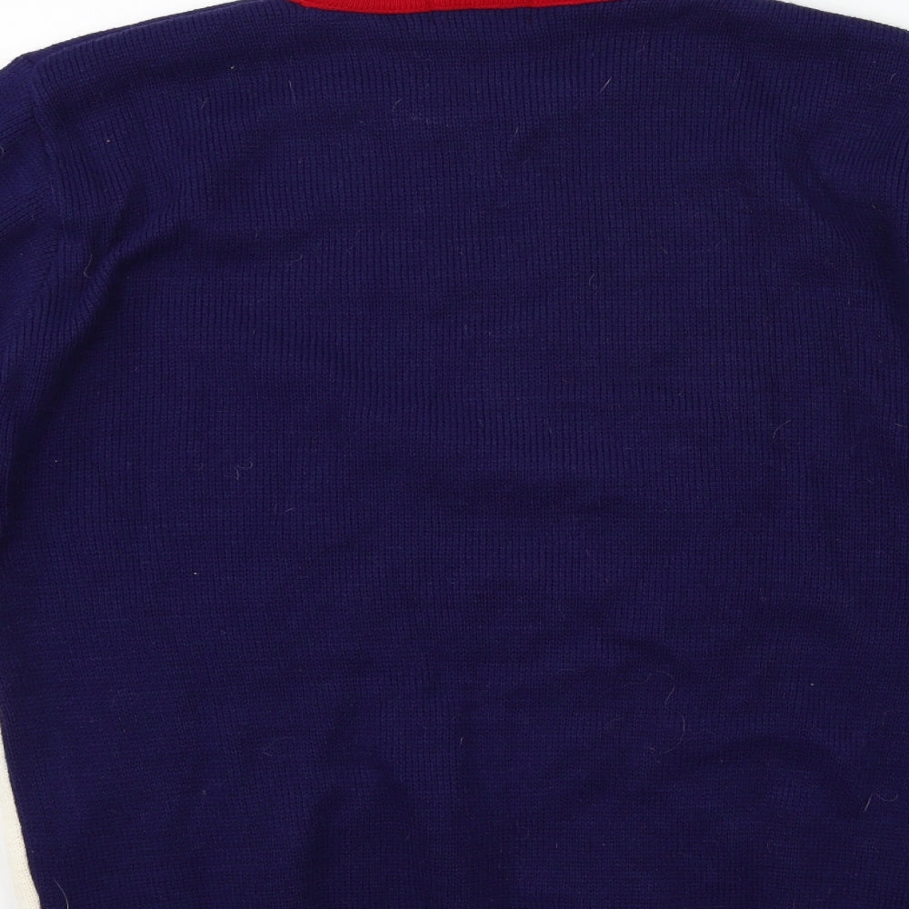 Futura Mens Blue  Knit Pullover Jumper Size XL