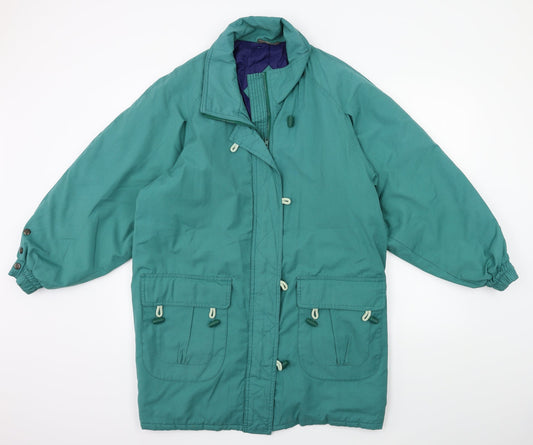 Womens UK Size 12 Preworn Green Overcoat