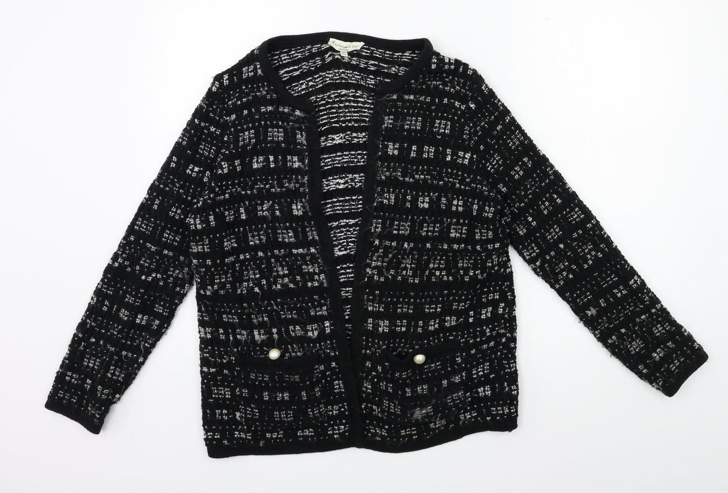 F&F Womens Black  Knit Cardigan Jumper Size 8