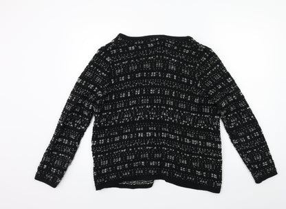 F&F Womens Black  Knit Cardigan Jumper Size 8