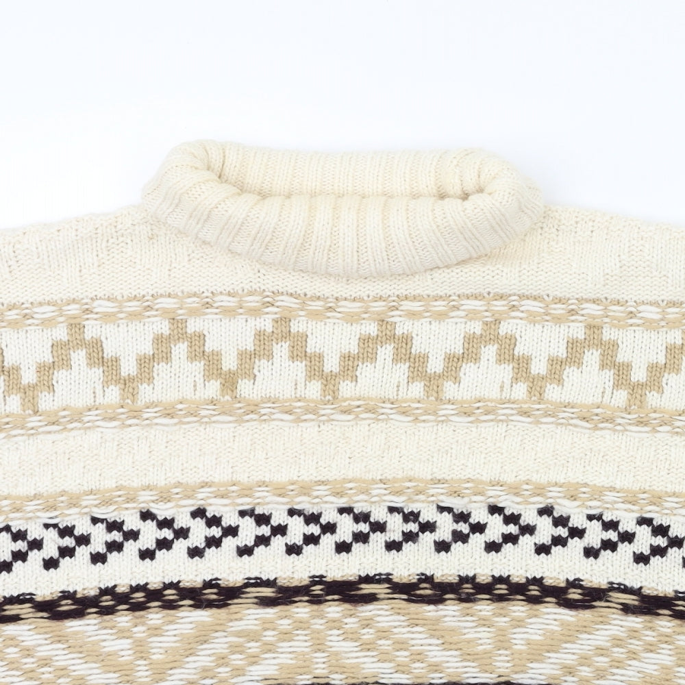 New Look Womens Beige Striped Knit Pullover Jumper Size M