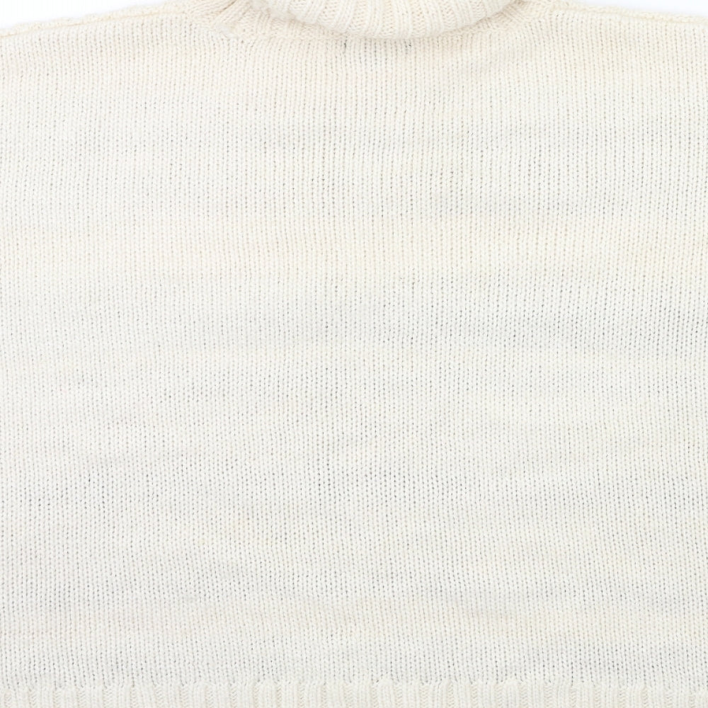 New Look Womens Beige Striped Knit Pullover Jumper Size M