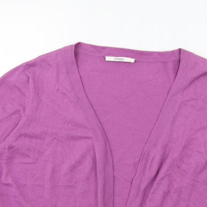 Marks and Spencer Womens Purple Striped Knit Cardigan Jumper Size 10