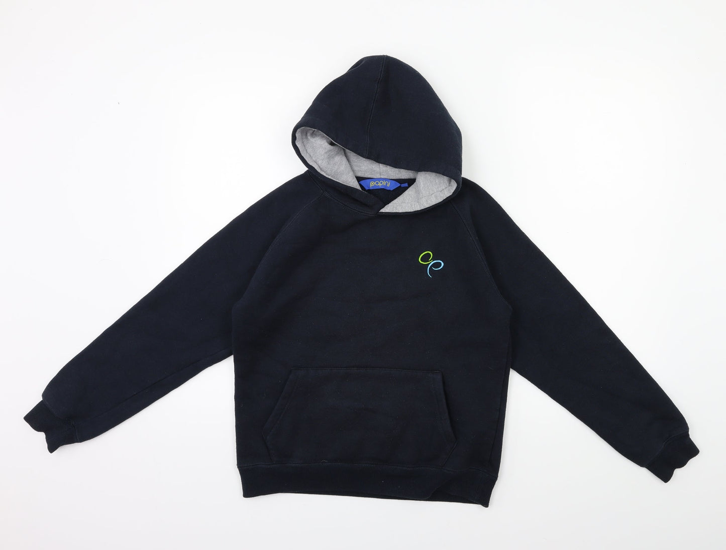 papini Boys Black   Pullover Hoodie Size 11-12 Years