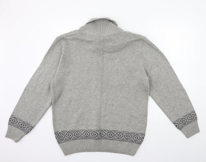 boston crew Mens Green Striped Knit Pullover Jumper Size L