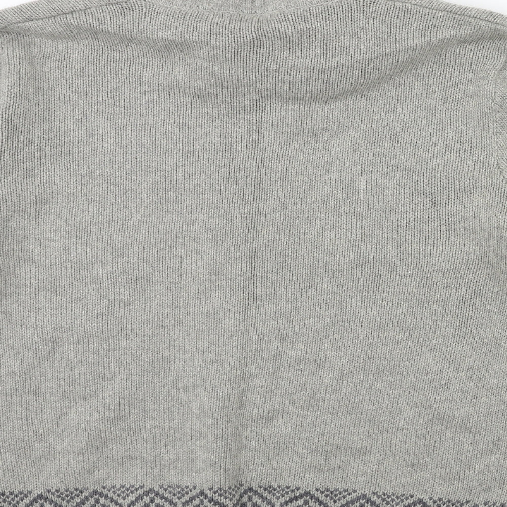 boston crew Mens Green Striped Knit Pullover Jumper Size L