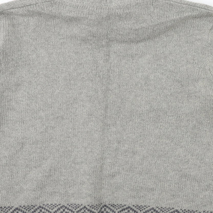 boston crew Mens Green Striped Knit Pullover Jumper Size L