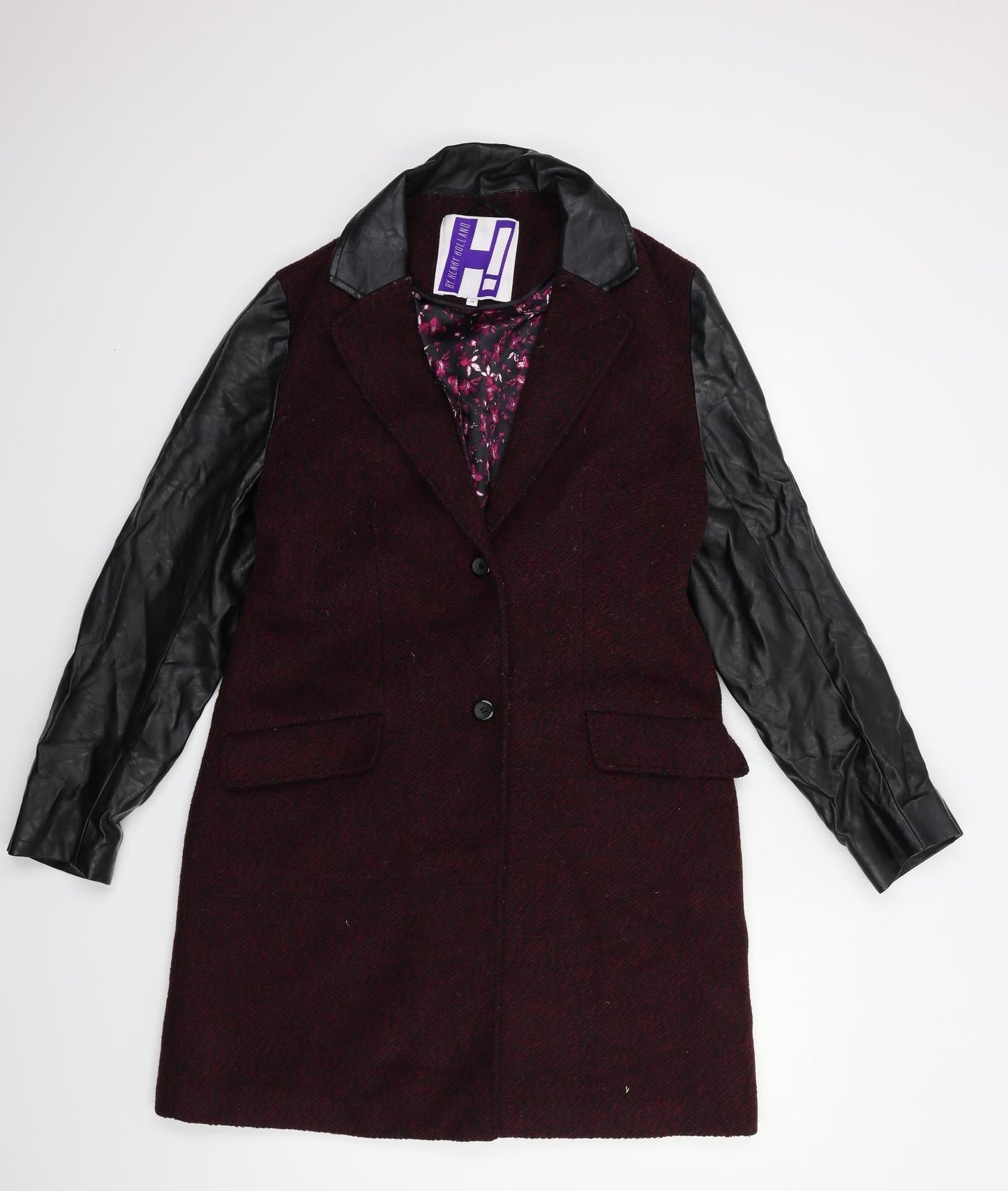 By Henry Holland Womens Red   Overcoat Coat Size 14