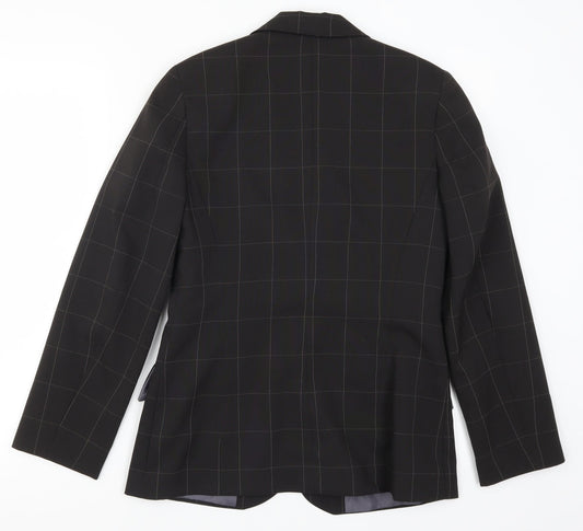 Select Womens Black Check  Jacket Suit Jacket Size 10