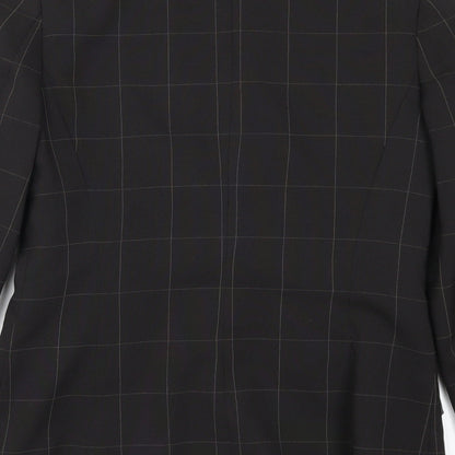 Select Womens Black Check  Jacket Suit Jacket Size 10